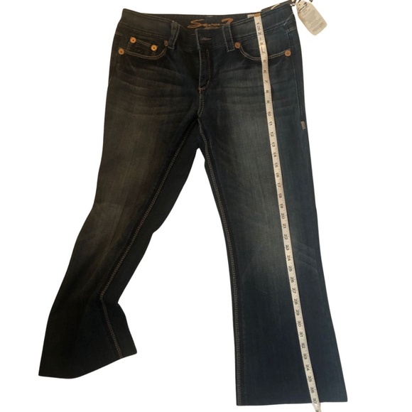 Seven7 Women’s Dark Wash Stretch Mid Rise Boot Cut Jeans Sz 13/31 NWT - Picture 13 of 16